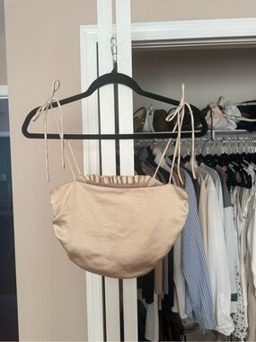 Zara Gold Satin Top with Tie Straps
